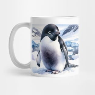 Colorful Adelie Penguin - Watercolor Bird Mug